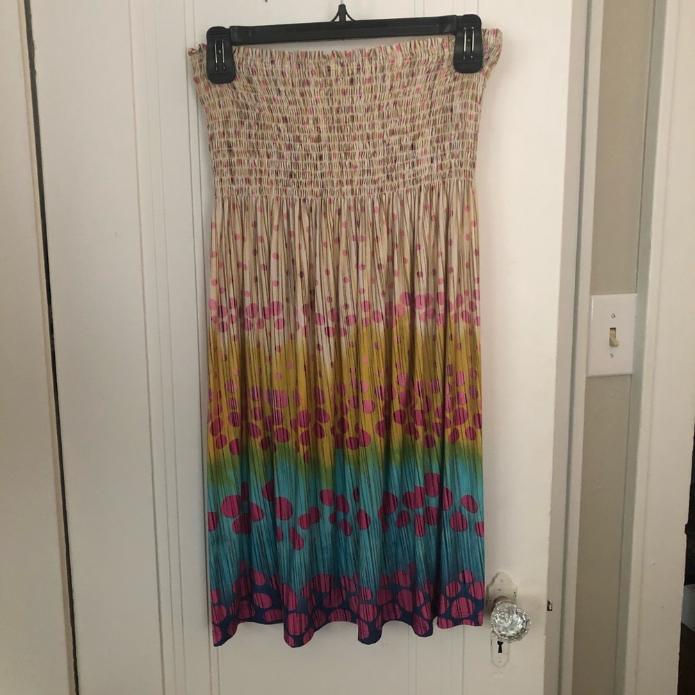 5/$25 🌈 SOLD🌈strapless rainbow sundress 🌞